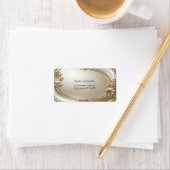 Golden Ornate Frame Return Address Label ラベル (インサイチュ)