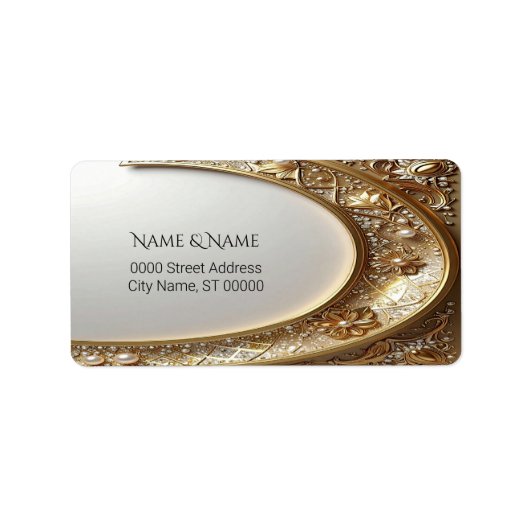Golden Ornate Frame Return Address Label ラベル (正面)