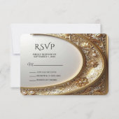 Golden Ornate Frame RSVP Card (正面)