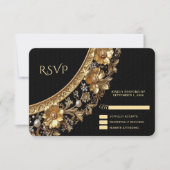 Golden Ornate Frame RSVP Card (正面)