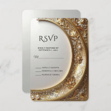 Golden Ornate Frame RSVP Card