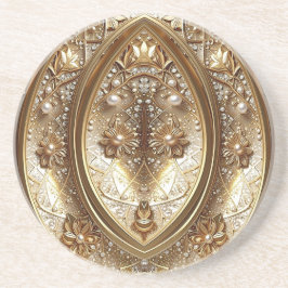 Golden Ornate Frame Sandstone Coaster コースター
