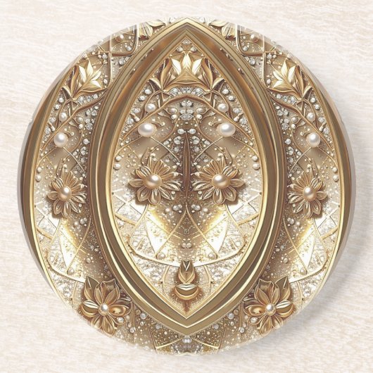 Golden Ornate Frame Sandstone Coaster コースター (正面)