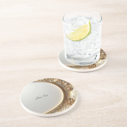 Golden Ornate Frame Sandstone Coaster コースター (側面)