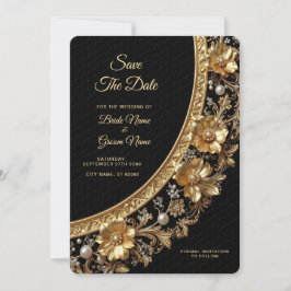 Golden Ornate Frame Save the Date セーブザデート