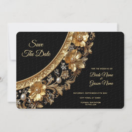 Golden Ornate Frame Save The Date セーブザデート