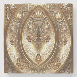 Golden Ornate Frame Stone Coaster ストーンコースター