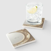 Golden Ornate Frame Stone Coaster ストーンコースター (横)