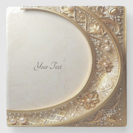 Golden Ornate Frame Stone Coaster ストーンコースター