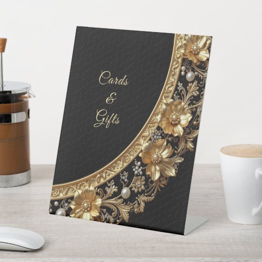 Golden Ornate Frame Tabletop Signs 台座サイン (インサイチュ)
