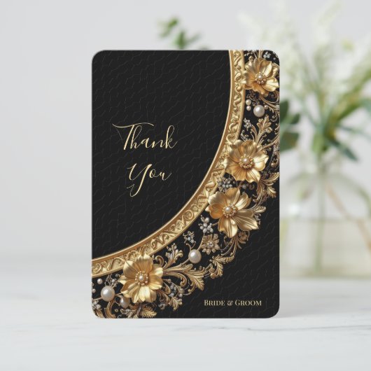 Golden Ornate Frame Thank You Card サンキューカード (スタンド正面)