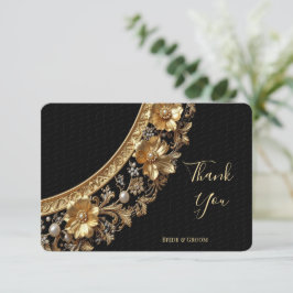 Golden Ornate Frame Thank You Card サンキューカード