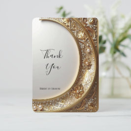 Golden Ornate Frame Thank You Card サンキューカード