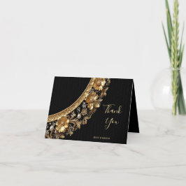 Golden Ornate Frame Thank You Card サンキューカード