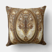 Golden Ornate Frame Throw Pillow クッション (裏面)