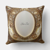 Golden Ornate Frame Throw Pillow クッション (裏面)