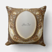 Golden Ornate Frame Throw Pillow クッション (正面)