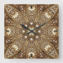 Golden Ornate Frame Wall Clock スクエア壁時計