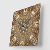 Golden Ornate Frame Wall Clock スクエア壁時計 (傾斜)