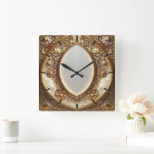 Golden Ornate Frame Wall Clock スクエア壁時計 (ホーム)