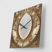 Golden Ornate Frame Wall Clock スクエア壁時計 (傾斜)
