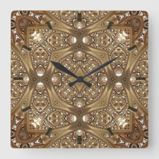 Golden Ornate Frame Wall Clock スクエア壁時計