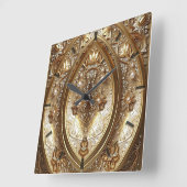 Golden Ornate Frame Wall Clock スクエア壁時計 (傾斜)