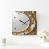 Golden Ornate Frame Wall Clock スクエア壁時計 (ホーム)
