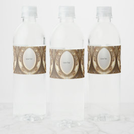 Golden Ornate Frame Water Bottle Label ペットボトルラベル