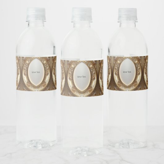 Golden Ornate Frame Water Bottle Label ペットボトルラベル (ボトル)
