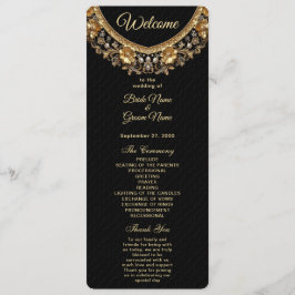 Golden Ornate Frame Wedding Program プログラム