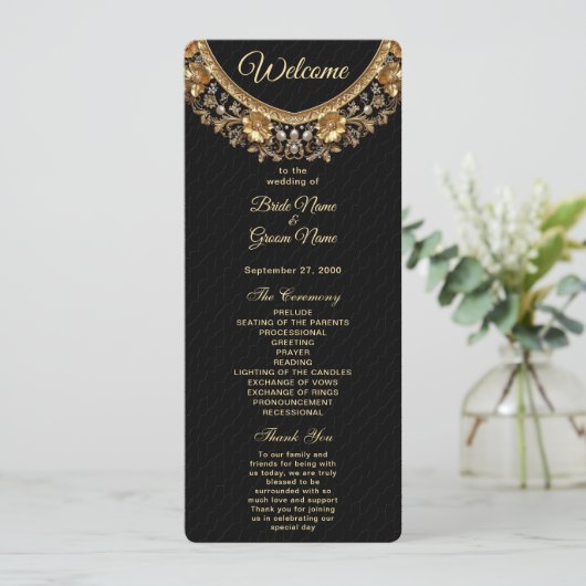 Golden Ornate Frame Wedding Program プログラム (スタンド正面)