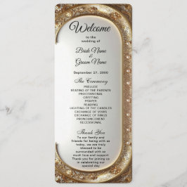 Golden Ornate Frame Wedding Program プログラム
