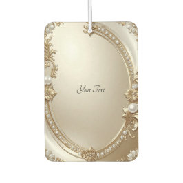 Golden Ornate Frame with Pearls Air Freshener カーエアーフレッシュナー
