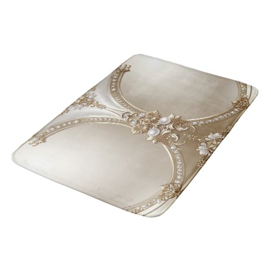 Golden Ornate Frame with Pearls Bath Mat バスマット (アングル)