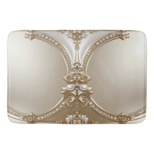 Golden Ornate Frame with Pearls Bath Mat バスマット (正面)