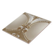 Golden Ornate Frame with Pearls Ceramic Tile タイル (側面)