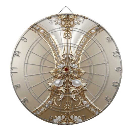 Golden Ornate Frame with Pearls Dartboard ダーツボード (正面)