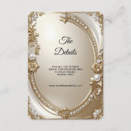 Golden Ornate Frame with Pearls Detail Enclosure エンクロージャーカード