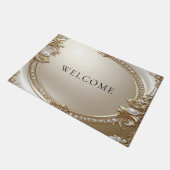 Golden Ornate Frame with Pearls Doormat ドアマット (アングル)