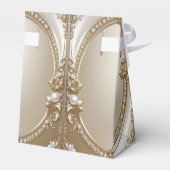 Golden Ornate Frame with Pearls Favor Box フェイバーボックス (裏面サイド)