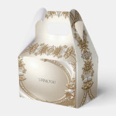 Golden Ornate Frame with Pearls Favor Box フェイバーボックス (裏面サイド)