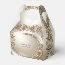Golden Ornate Frame with Pearls Favor Box フェイバーボックス