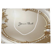 Golden Ornate Frame with Pearls Gift Bag ラージペーパーバッグ (正面)