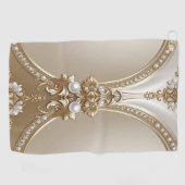 Golden Ornate Frame with Pearls Golf Towel ゴルフタオル (横)