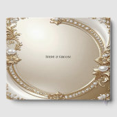 Golden Ornate Frame with Pearls Guest Book ゲストブック (裏面)