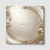 Golden Ornate Frame with Pearls Guest Book ゲストブック (裏面)