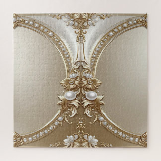 Golden Ornate Frame with Pearls Jigsaw Puzzle ジグソーパズル