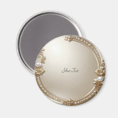 Golden Ornate Frame with Pearls Magnet マグネット (正面/裏面)