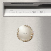 Golden Ornate Frame with Pearls Magnet マグネット (インサイチュ (食洗機))